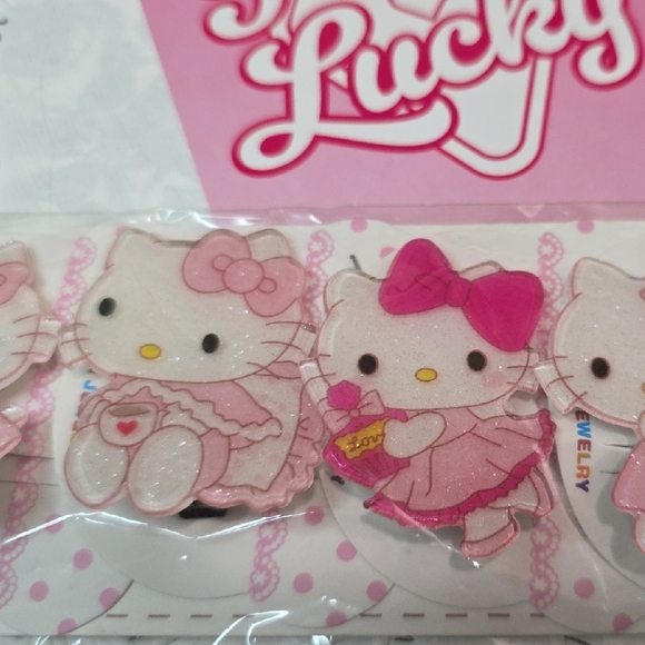 10 Hello Kitty Pink Hair Clips - Picture 4 of 9